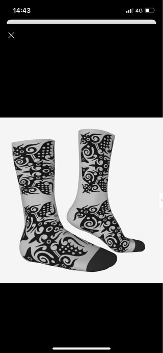 Calcetines personalizados naranja y turquesa