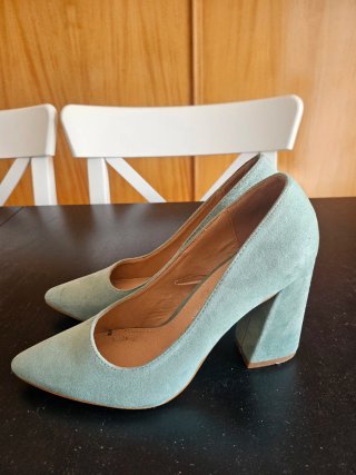 Tacones Marypaz color verde azulado - Talla 38