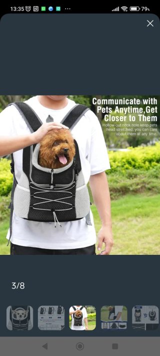Mochila porta mascotas S negra