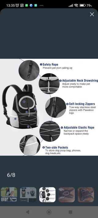 Mochila porta mascotas S negra