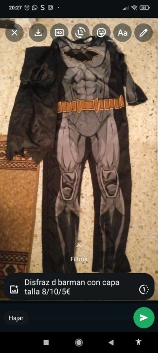 Disfraz Batman con capa talla 8/10