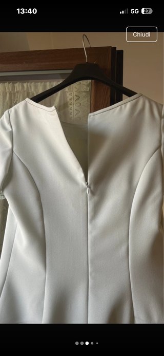Completo giacca e vestito midi celestino
