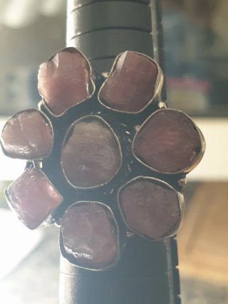 Anillo Plata y Rubíes Rosados