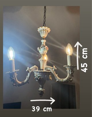Lampadario Capodimonte 3 bracci vintage