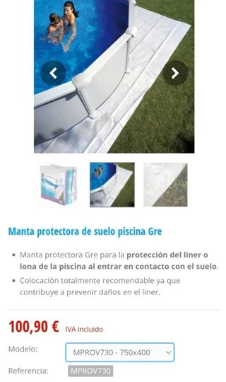 Manta Protectora Piscina Gre 750x400 cm