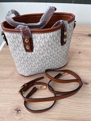 Borsa Michael Kors Donna Bianco e Marrone