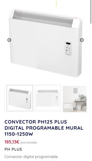 Radiador Eléctrico Convector Digital Programable