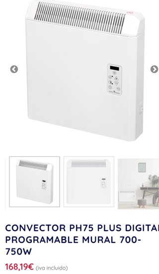 Radiador Eléctrico Convector Digital Programable