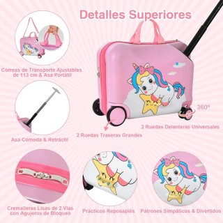 COSTWAY Maleta con Mochila Infantil Equipaje