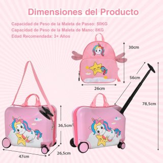 COSTWAY Maleta con Mochila Infantil Equipaje