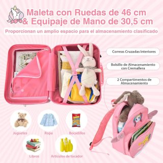 COSTWAY Maleta con Mochila Infantil Equipaje