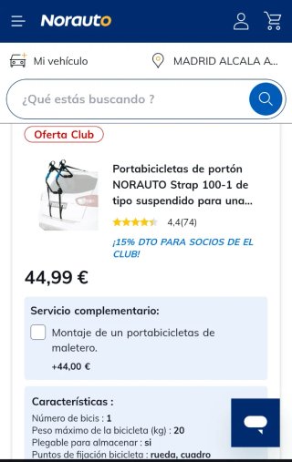 Portabicicletas Norauto STRAP 100-1