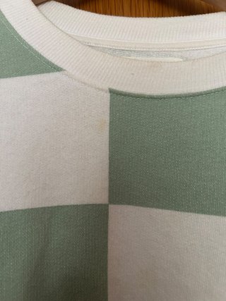Sudadera cuadros verde y blanca
