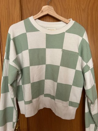 Sudadera cuadros verde y blanca