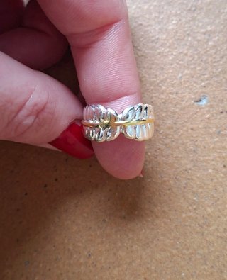 Anillo Plata 925 Hojas Cruzadas Ajustable