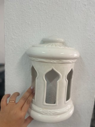 Farol de cerámica blanco