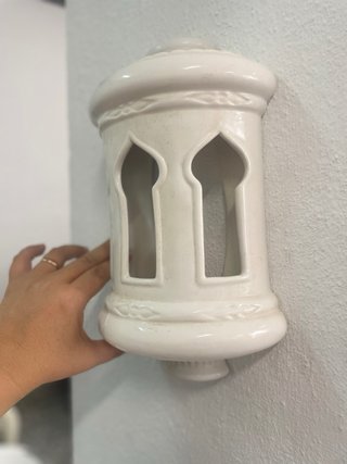 Farol de cerámica blanco