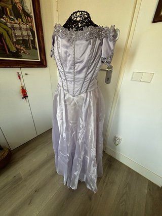 Vestido fiesta vintage morado y plata