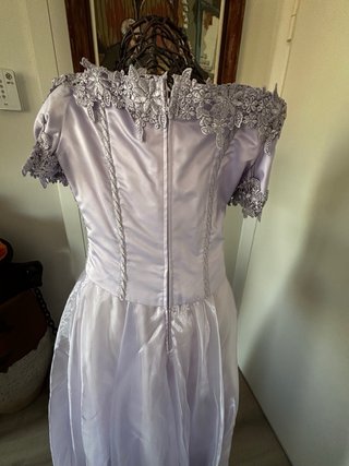 Vestido fiesta vintage morado y plata