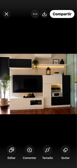Mueble de salón lacado blanco y negro
