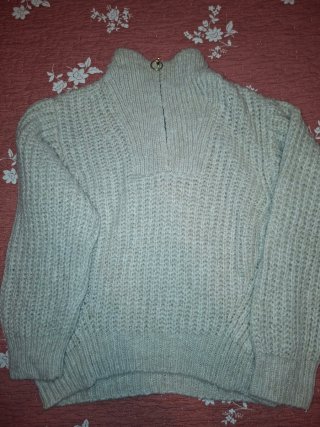 Jersey Mango Beige Cremallera Cuello Alto