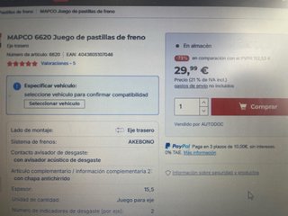 Pastillas de freno Mapco 8-1039-2025