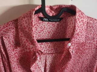 Camisa Zara Estampada Rosa