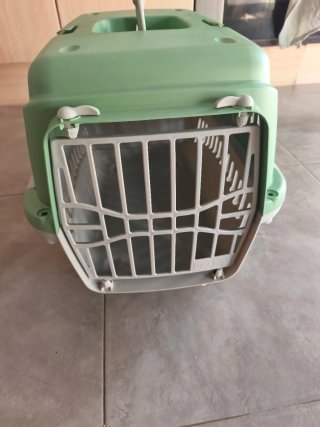 Transportín Gato Verde y Blanco