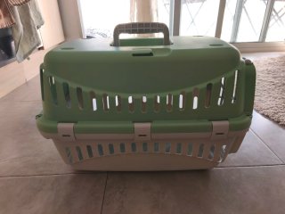 Transportín Gato Verde y Blanco