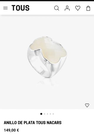 Anillo T.10.5 / colgante Tous Oso Plata Nácar Orig