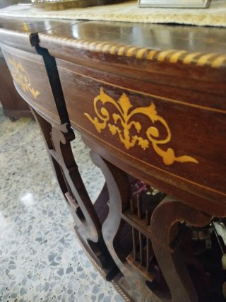 Consola recibidor antigua caoba dorada