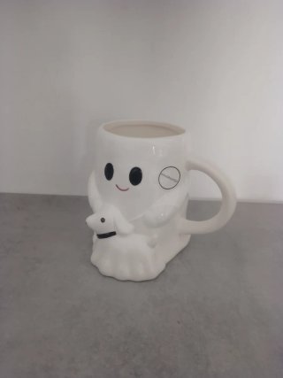 Tazza bianca con cane Handpainted