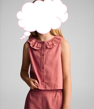 Blusa lino rosa botones