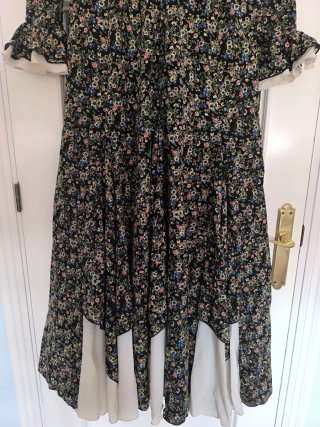 Vestido Flamenca Manga Larga Negro Estampado