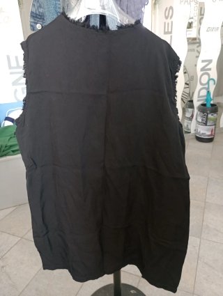 Gilet donna nero con frange