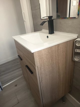 Lavabo completo 60x45, incluye grifo y espejo