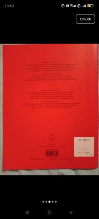 Mozart Concertone in C partitura Bärenreiter