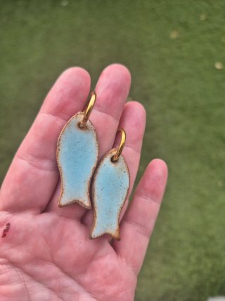 Pendientes de cerámica y acero
