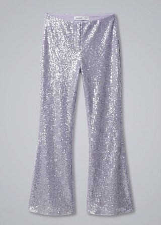 Pantalón de lentejuelas plateado