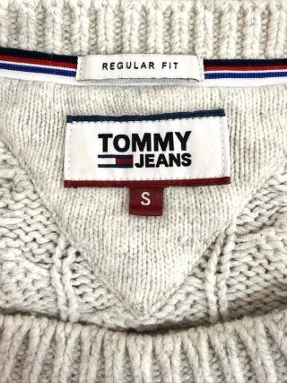 Tommy Hilfiger Maglione Uomo S Panna Lana Cotone