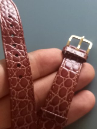 Correa Hirsch 16mm Piel Cocodrilo Roja
