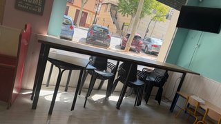 Mesa alta hostelería madera y metal
