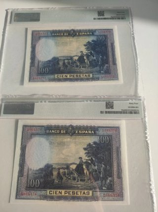 Billete 100 Pesetas España 1928 PMG 64