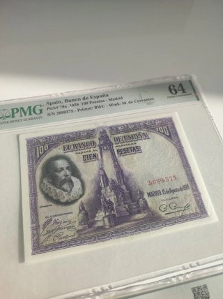 Billete 100 Pesetas España 1928 PMG 64