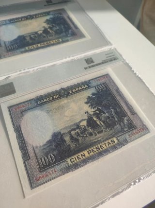 Billete 100 Pesetas España 1928 PMG 64