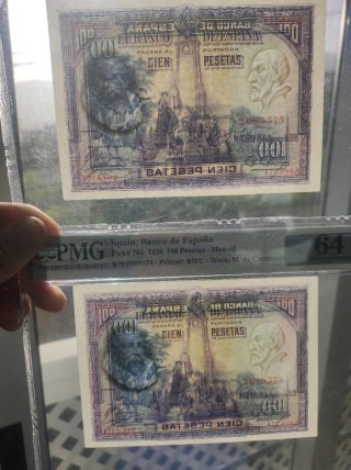 Billete 100 Pesetas España 1928 PMG 64