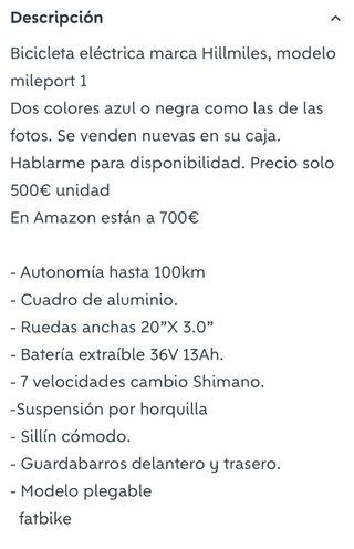 Bicicleta Eléctrica HillMiles MilePort 1