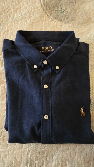 Camisa Polo Ralph Lauren Manga Larga Azul Talla L