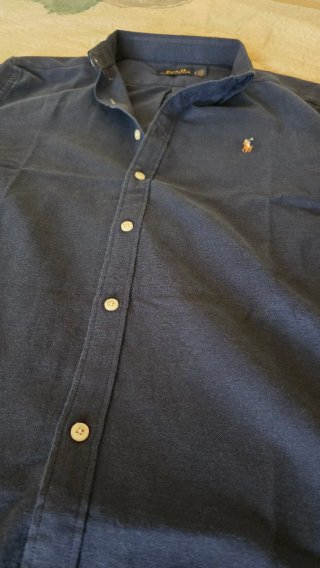 Camisa Polo Ralph Lauren Manga Larga Azul Talla L