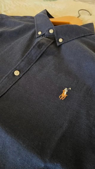 Camisa Polo Ralph Lauren Manga Larga Azul Talla L